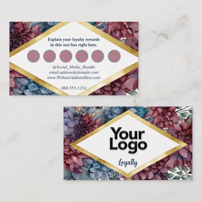 Enchanted Elegance Jewel-Toned Floral  Enclosure Card (Front/Back)