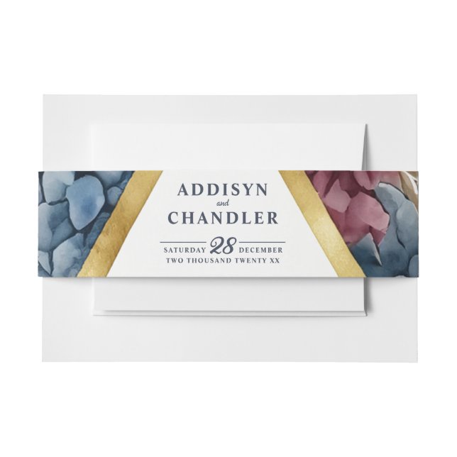 Enchanted Elegance Jewel-Toned Floral Wedding Invitation Belly Band (Front Example)