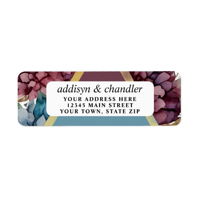 Enchanted Elegance Jewel-Toned Floral Wedding Label (Front)