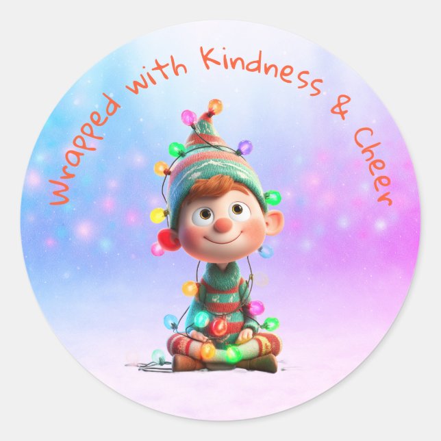 Enchanted Elf | North Pole Christmas  Classic Round Sticker (Front)