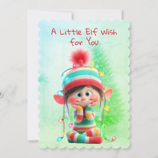 Enchanted Elf | North Pole Christmas Magic Holiday Card (Front)