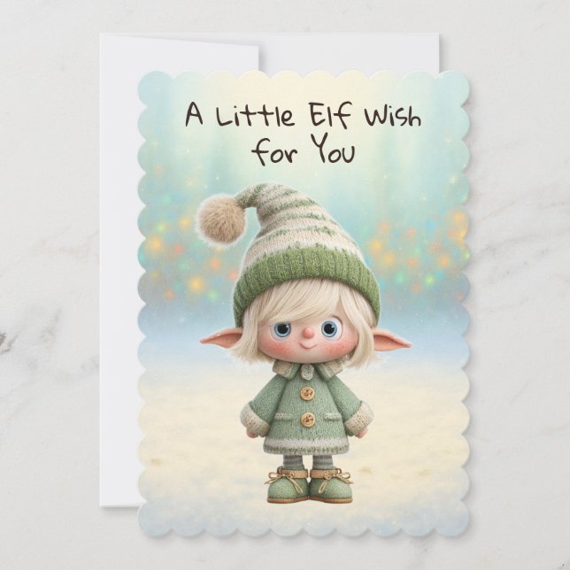 Enchanted Elf | North Pole Christmas Magic Holiday Card (Front)