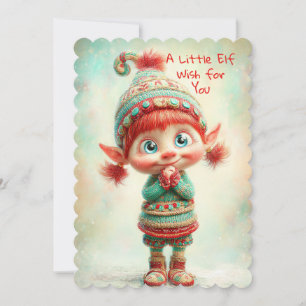 Enchanted Elf North Pole Christmas Magic Holiday Card