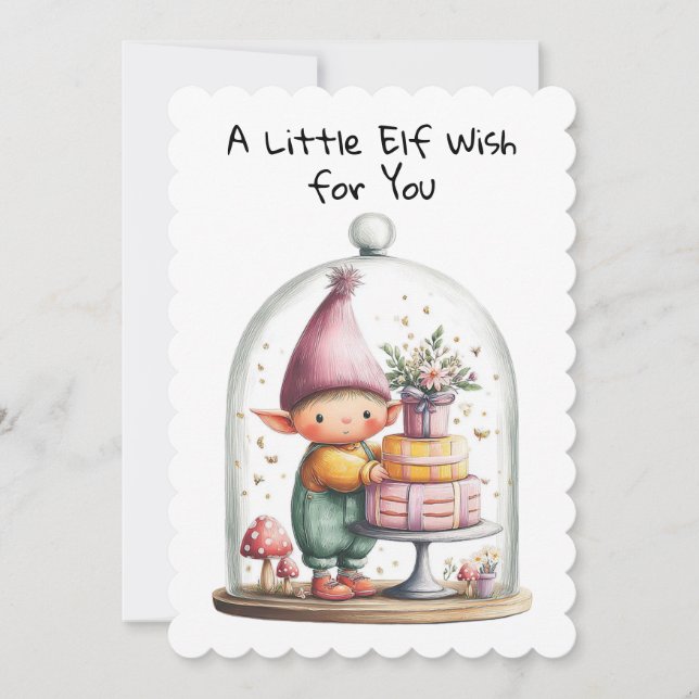 Enchanted Elf | North Pole Christmas Magic Holiday Card (Front)