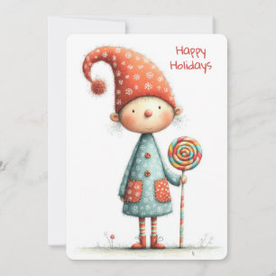 Enchanted Elf   North Pole Christmas Magic Holiday Card