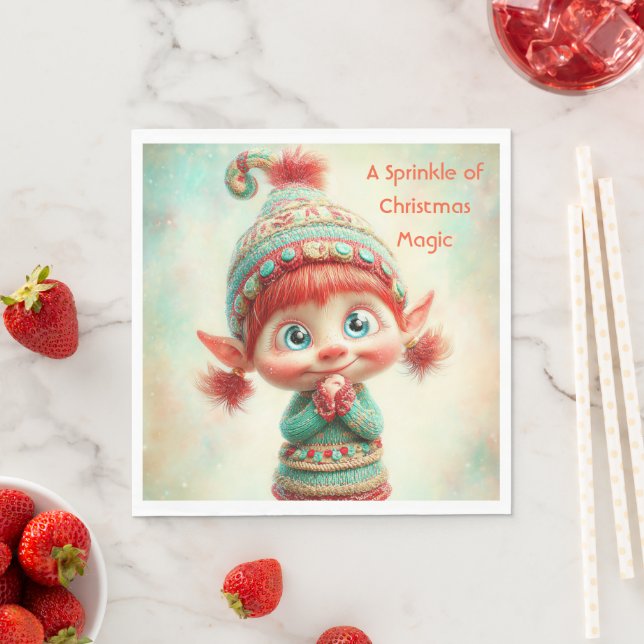 Enchanted Elf | North Pole Christmas  Napkins (Insitu)