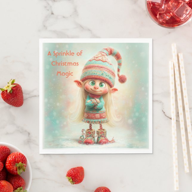 Enchanted Elf | North Pole Christmas  Napkins (Insitu)