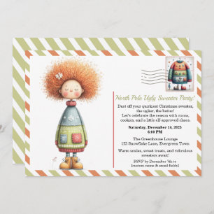 Enchanted Elf North Pole Ugly Sweater Party Invitation