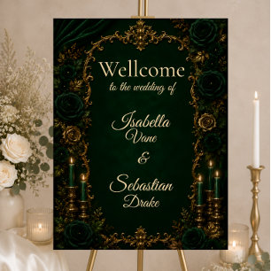 Enchanted Emerald Autumn Luxury Wedding Foam Board