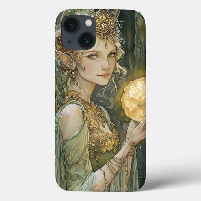 Enchanted Emerald Fairy Crystal Ball Fantasy Art Case-Mate iPhone Case (Back)
