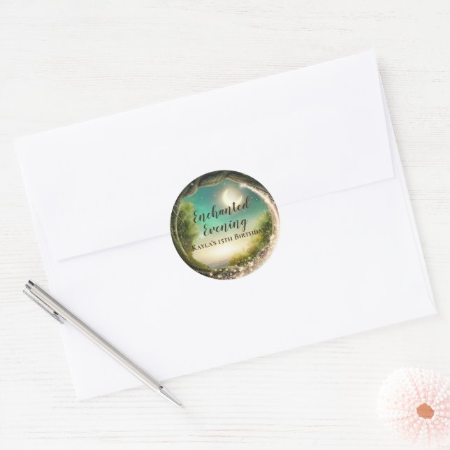 Enchanted Evening Classic Round Sticker (Envelope)