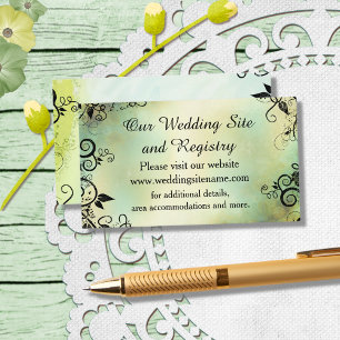 Enchanted Evening Deco Leaf Wedding Enclosure Card