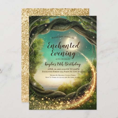 Enchanted Evening Glitter Invitations