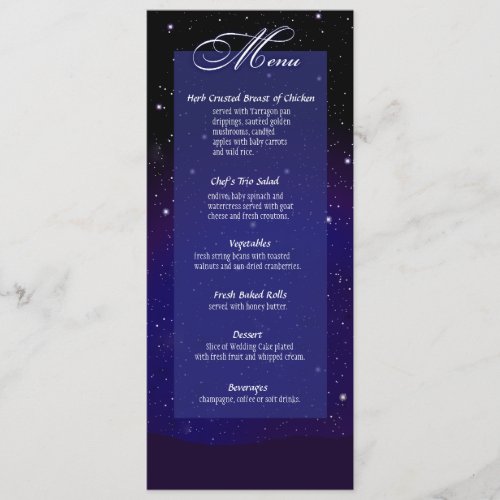 Enchanted Evening Nighttime Wedding Menu