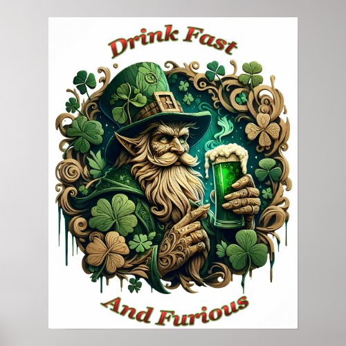 Enchanted Evening of Ale A Leprechauns Toast 16x20 Poster