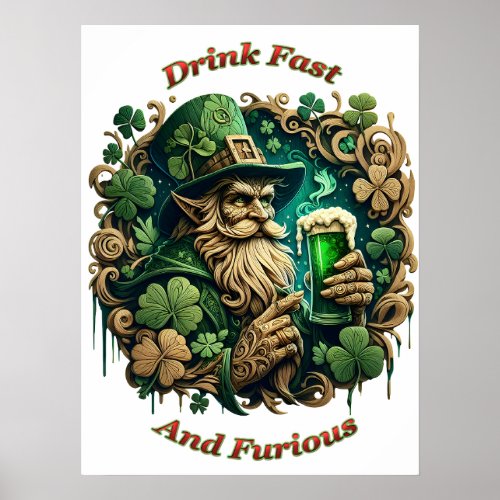 Enchanted Evening of Ale A Leprechauns Toast 18x24 Poster