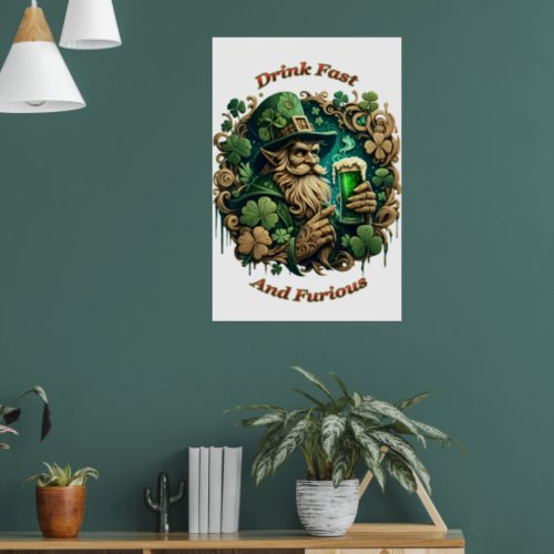 Enchanted Evening of Ale A Leprechauns Toast 24x36 Poster