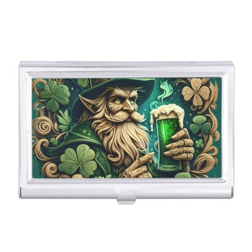 Enchanted Evening of Ale A Leprechauns Toast  Business Card Case