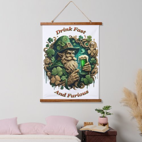 Enchanted Evening of Ale A Leprechauns Toast  Hanging Tapestry