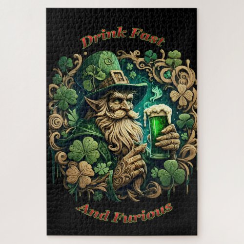 Enchanted Evening of Ale A Leprechauns Toast  Jigsaw Puzzle