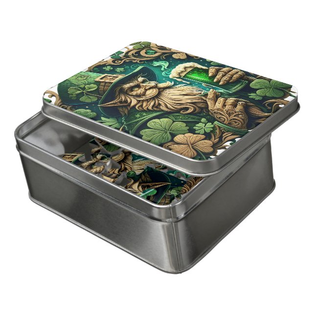 Enchanted Evening of Ale A Leprechauns Toast  Jigsaw Puzzle (Lid Open)
