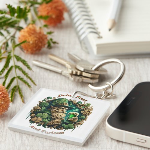 Enchanted Evening of Ale A Leprechauns Toast  Keychain