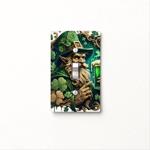 Enchanted Evening of Ale A Leprechauns Toast  Light Switch Cover