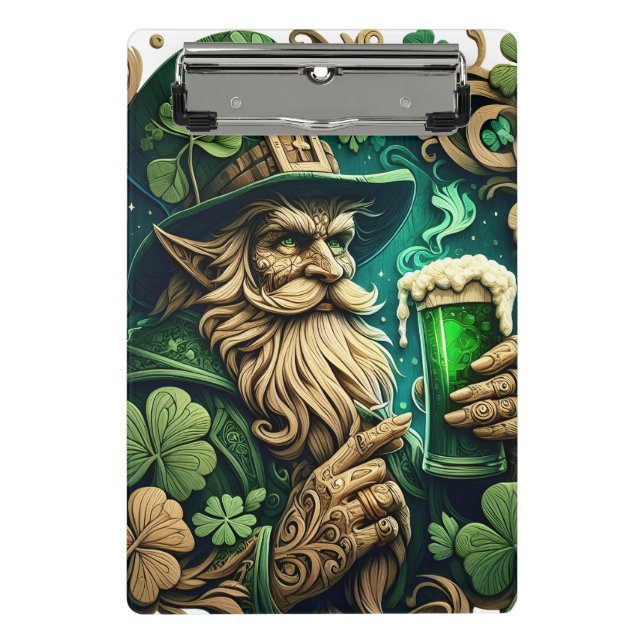 Enchanted Evening of Ale A Leprechauns Toast  Mini Clipboard (Front)