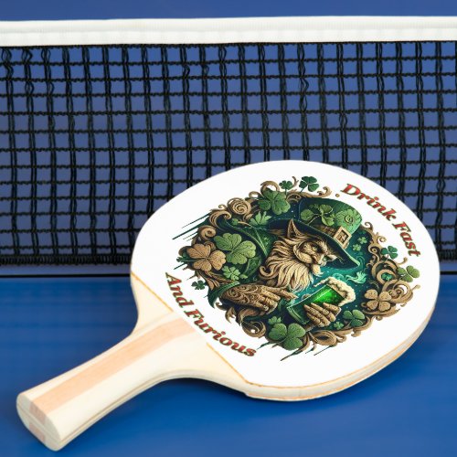Enchanted Evening of Ale A Leprechauns Toast  Ping Pong Paddle