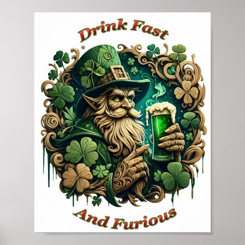 Enchanted Evening of Ale A Leprechauns Toast t8x10 Poster