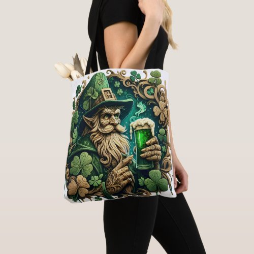 Enchanted Evening of Ale A Leprechauns Toast  Tote Bag