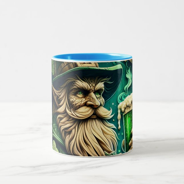 Enchanted Evening of Ale A Leprechauns Toast  Two-Tone Coffee Mug (Center)