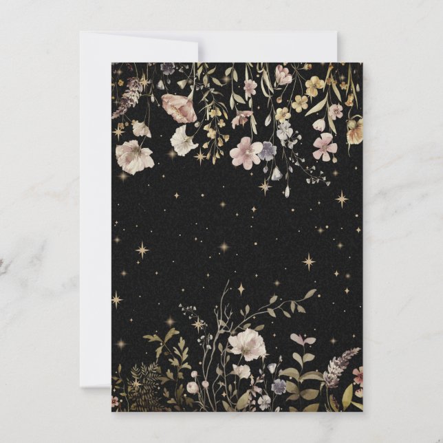 Enchanted Evening Rustic Woodland Baby Shower Invitation (Back)