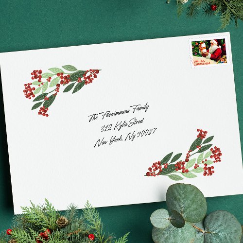Enchanted Evergreen Elegance Christmas Envelope