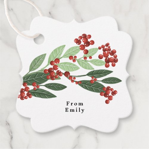 Enchanted Evergreen Elegance Christmas Favor Tags