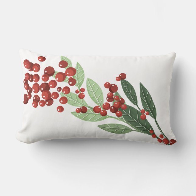 Enchanted Evergreen Elegance Christmas Lumbar Pillow (Front)