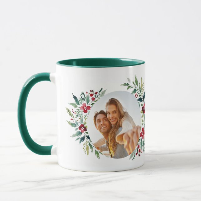 Enchanted Evergreen Elegance Christmas Mug (Left)