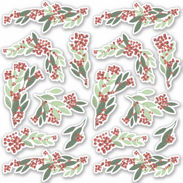 Enchanted Evergreen Elegance Christmas Sticker (Front)