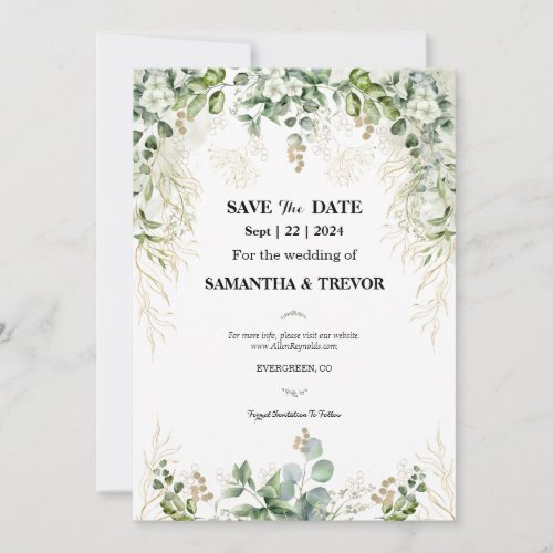 Enchanted Evergreens Save The Date  Invitation