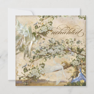 Enchanted Faeries, Vintage Wedding Invitation