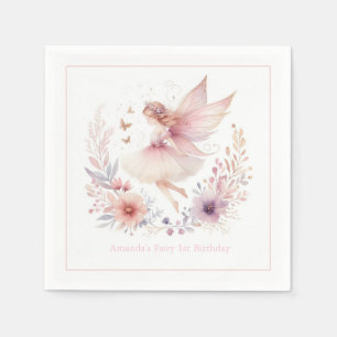 Enchanted Fairy 1st Birthday Party Napkins