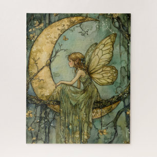 Enchanted Fairy And Crescent Moon Jigsaw Puzzle