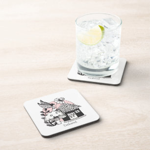 Enchanted Fairy And Fairy House Beverage Coaster