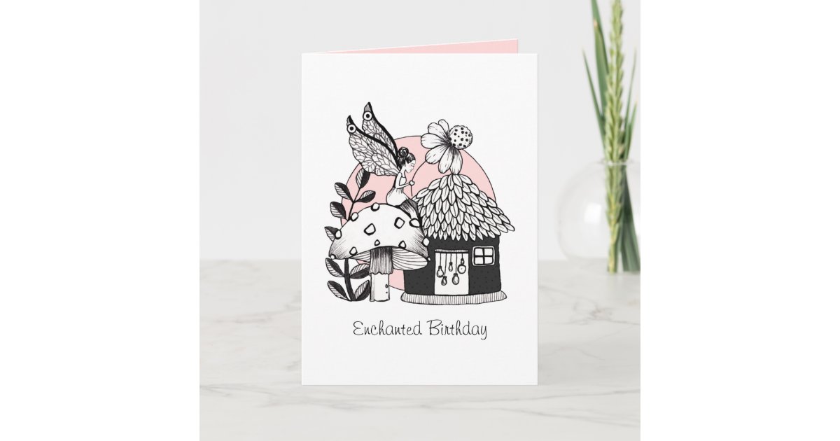 Enchanted Fairy And Fairy House Card | Zazzle