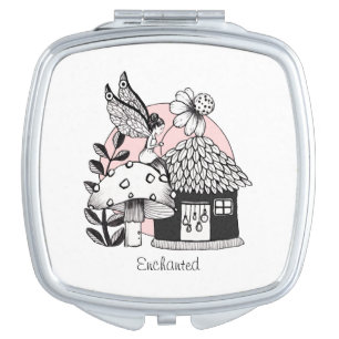 Enchanted Fairy And Fairy House Compact Mirror
