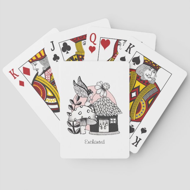 Enchanted Fairy And Fairy House Poker Cards (Back)