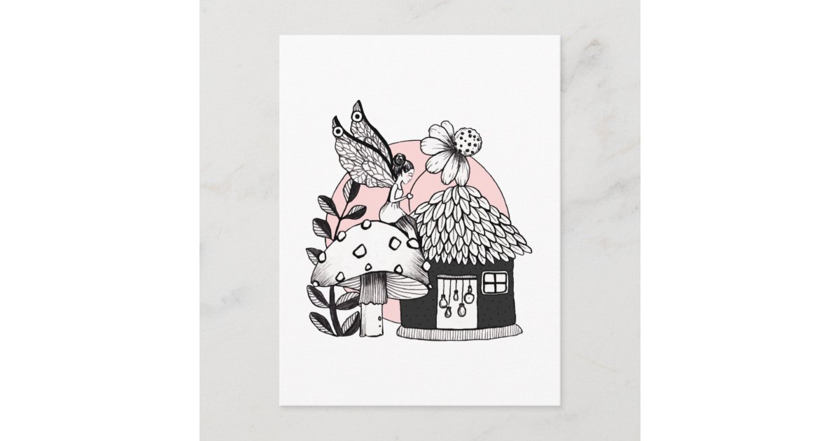 Enchanted Fairy And Fairy House Postcard | Zazzle