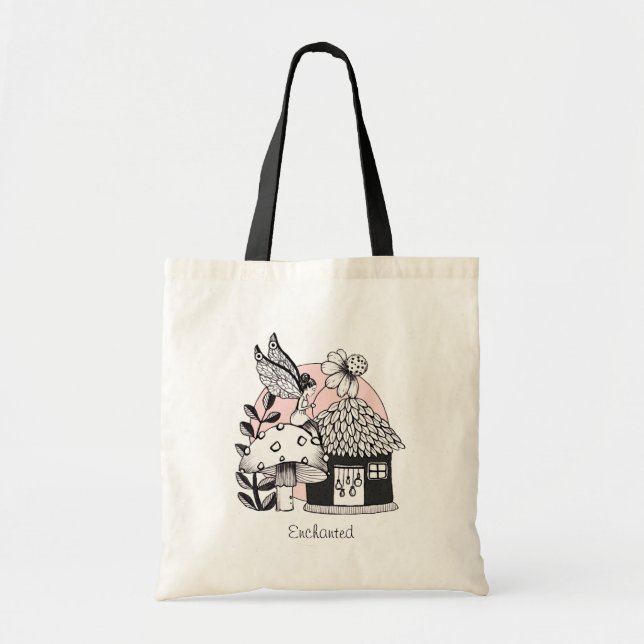 Enchanted Fairy And Fairy House Tote Bag (Front)