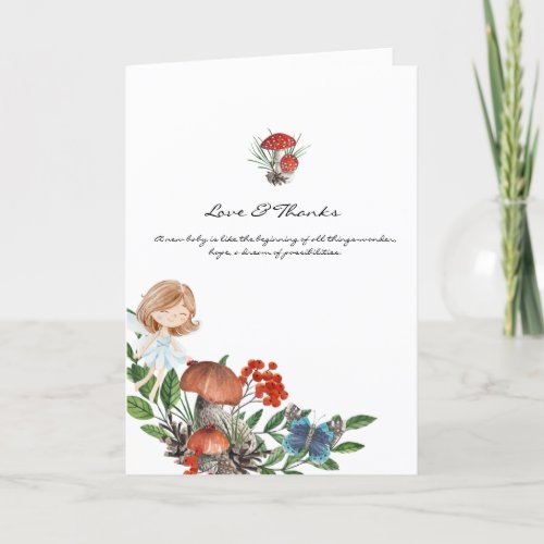 Enchanted Fairy  Autumn Forest Baby Shower Thank You Card