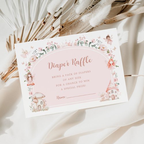 Enchanted Fairy Baby Girl Diaper Raffle Enclosure Card